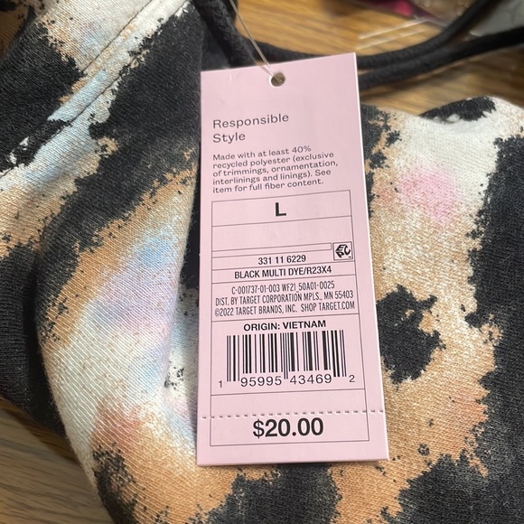 Wild fable cropped hoodie black multi dye color new with tags size large - Picture 11 of 14